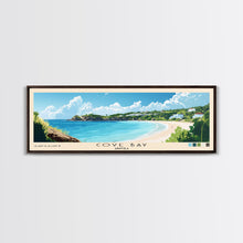 Load image into Gallery viewer, Cove Bay, Anguila Panoramic Beach Print, Vacation Gift, Anguila Wall Art, Framed Canvas Print, Framed Beach Painting