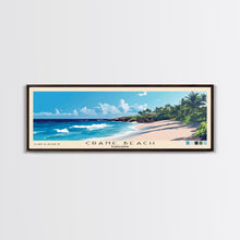 Load image into Gallery viewer, Crane Beach, Barbados Panoramic Print, Vacation Gift, Barbados Wall Art, Beach Painting, Beach Decor, Large Wall Art, Wood Frame Art
