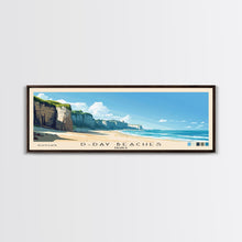 Carregar imagem no visualizador da galeria, D-Day beaches, France Panoramic Beach Print, Vacation Gift, France Wall Art, Framed Canvas Print, Framed Beach Painting