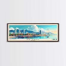 Load image into Gallery viewer, Da Nang, Vietnam Panoramic Beach Print, Vacation Gift, Vietnam Wall Art, Framed Canvas Print, Framed Beach Painting