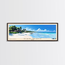 Load image into Gallery viewer, Diani Beach, Kenya Panoramic Beach Print, Vacation Gift, Kenya Wall Art, Framed Canvas Print, Framed Beach Painting