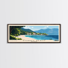 Load image into Gallery viewer, Dobrec Beach, Montenegro Panoramic Print, Vacation Gift, Montenegro Wall Art, Beach Painting, Beach Decor, Beach Or Lakehouse Art