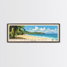 Carregar imagem no visualizador da galeria, Flamenco Beach, Puerto Rico Panoramic Print, Vacation Gift, Puerto Rico Wall Art, Beach Painting, Beach Decor, Large Wall Art, Wood Frame Art