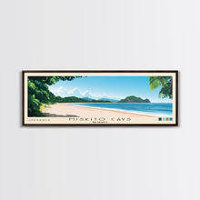 Load image into Gallery viewer, Miskito Cays, Nicaragua Panoramic Beach Print, Vacation Gift, Nicaragua Wall Art, Framed Canvas Print, Framed Beach Painting