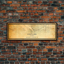 Load image into Gallery viewer, Panoramic Portland Oregon Street Map, Framed Canvas Art, Oregon United States Road Map Wall Art, Office Wall Art, Wall Decor for Office