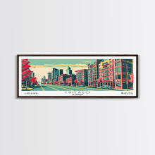 Load image into Gallery viewer, Chicago Illinois Panoramic Travel Poster Canvas Print