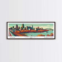 Load image into Gallery viewer, Cincinnati Ohio Panoramic Travel Poster Canvas Print