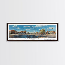 Carregar imagem no visualizador da galeria, Victorville California Panoramic Wall Art, Framed Canvas Print, Retro Style Travel Poster, Unique Home Decor, Artistic Office Piece, Original Gift