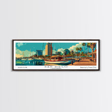 Load image into Gallery viewer, San Diego California Panoramic Painting, Retro Style Framed Canvas Print, Mid Century Modern Wall Art, Pop Art Travel Poster