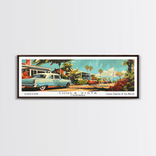 Load image into Gallery viewer, Chula Vista California Panoramic Painting, Mid Century Modern Framed Canvas Print, Retro Pop Art Travel Poster, Wall Decor, Office Art