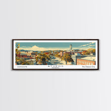 Load image into Gallery viewer, Athens Georgia Panoramic Painting, Mid Century Modern Framed Canvas Print, Retro Pop Art Travel Poster, Living Room Wall Art Decor, City Print