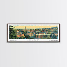 Load image into Gallery viewer, Berkeley California Panoramic Painting, Mid Century Modern Framed Canvas Print, Retro Pop Art Travel Poster, Home Decor, City Print