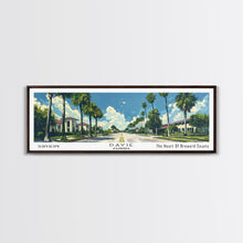 Load image into Gallery viewer, Davie Florida Panoramic Painting, Mid Century Modern Framed Canvas Print, Retro Pop Art Travel Poster, City Wall Art, Home Decor