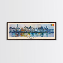 Carregar imagem no visualizador da galeria, Aalst Belgium Travel Art, City Art, Framed Canvas Print or Metal Wall Art, Europe Travel Poster, Panoramic Wall Art, Extra Wide Wall Art
