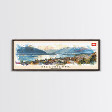Load image into Gallery viewer, Biel Switzerland Wall Art, Panoramic Travel Poster, Panoramic Framed Canvas Print, City Wall Art, Wall Hanging Home Decor, Travel Art