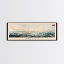 Load image into Gallery viewer, Bradford United Kingdom Travel Print Wall Art, Panoramic City Art, Travel Art, Wall Decor, Vacation Gift, Framed Canvas Print Or Metal Art