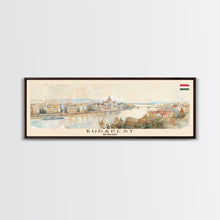 Carregar imagem no visualizador da galeria, Budapest Hungary Travel Art, City Art, Framed Canvas Print or Metal Wall Art, Europe Travel Poster, Panoramic Wall Art, Extra Wide Wall Art