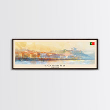 Load image into Gallery viewer, Coimbra Portugal Travel Art, City Art, Framed Canvas Print or Metal Wall Art, Europe Travel Poster, Panoramic Wall Art, Extra Wide Wall Art