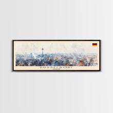 Load image into Gallery viewer, Dusseldorf Germany Travel Art, City Art, Framed Canvas Print or Metal Wall Art, Europe Travel Poster, Panoramic Wall Art, Extra Wide Wall Art