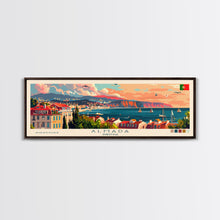 Load image into Gallery viewer, Almada Portugal Travel Art, City Art, Framed Canvas Print or Metal Wall Art, Europe Travel Poster, Panoramic Wall Art, Extra Wide Wall Art