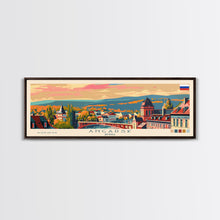 Load image into Gallery viewer, Angarsk Russia Panoramic Travel Poster, Framed Canvas Print or Metal Wall Art, Travel Art, Home Decor, Panoramic Painting, Midcentury Art