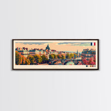 Load image into Gallery viewer, Angers France Wall Art, Panoramic Travel Poster, Panoramic Framed Canvas Print, City Wall Art, Wall Hanging Home Decor, Travel Art