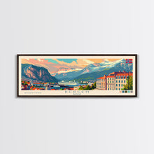Load image into Gallery viewer, Bergen Norway Wall Art, Panoramic Travel Poster, Panoramic Framed Canvas Print, City Wall Art, Wall Hanging Home Decor, Travel Art