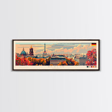 Load image into Gallery viewer, Berlin Germany Travel Print Wall Art, Panoramic City Art, Travel Art, Wall Decor, Vacation Gift, Framed Canvas Print Or Metal Art