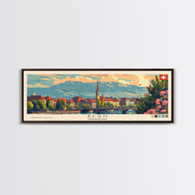 Load image into Gallery viewer, Bern Switzerland Travel Art, City Art, Framed Canvas Print or Metal Wall Art, Europe Travel Poster, Panoramic Wall Art, Extra Wide Wall Art