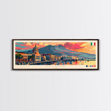 Cargar imagen en el visor de la galería, Catania Italy Travel Print Wall Art, Panoramic City Art, Travel Art, Wall Decor, Vacation Gift, Framed Canvas Print Or Metal Art