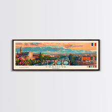 Load image into Gallery viewer, Craiova Romania Travel Print Wall Art, Panoramic City Art, Travel Art, Wall Decor, Vacation Gift, Framed Canvas Print Or Metal Art