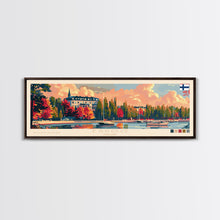 Load image into Gallery viewer, Espoo Finland Wall Art, Panoramic Travel Poster, Panoramic Framed Canvas Print, City Wall Art, Wall Hanging Home Decor, Travel Art