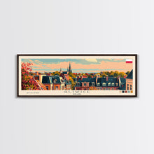 Carregar imagem no visualizador da galeria, Gliwice Poland Panoramic Travel Poster, Framed Canvas Print or Metal Wall Art, Travel Art, Home Decor, Panoramic Painting, Midcentury Art
