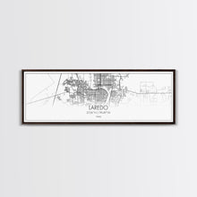 Load image into Gallery viewer, Panoramic Laredo City Map, Texas Art, Map Print, Minimalist Wall Art, Canvas Art, Housewarming Gift, Street Map Art, Closing Gift