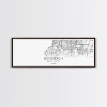 Load image into Gallery viewer, Panoramic Long Beach City Map, California Art, Map Print, Minimalist Wall Art, Canvas Art, Housewarming Gift, Street Map Art, Closing Gift