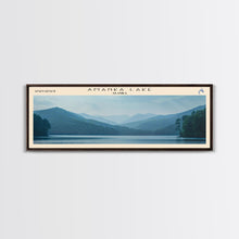 Load image into Gallery viewer, Amanka Lake Panoramic Framed Canvas Print, Lake House Art, Rustic Decor, Travel Poster, Scenic Artwork, Home Decoration