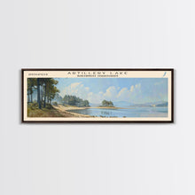 Load image into Gallery viewer, Artillery Lake Panoramic Framed Canvas Print, Lake House Art, Modern Decor, Travel Poster, Scenic View, Home Decoration