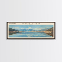 Load image into Gallery viewer, Bartlett Lake Arizona Framed Canvas Print, Panoramic Lake House Art, Scenic Painting, Travel Poster, Minimalist Wall Art, Home Decor