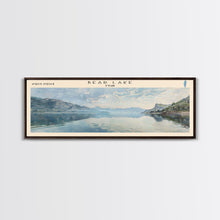 Load image into Gallery viewer, Bear Lake Panoramic Framed Canvas Print, Lake House Decor, Scenic View, Travel Poster, Minimalist Art, Home Decoration