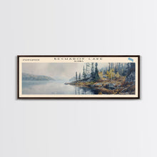 Load image into Gallery viewer, Becharof Lake Panoramic Framed Canvas Print, Lake House Decor, Scenic View, Travel Poster, Modern Art, Nature Scene