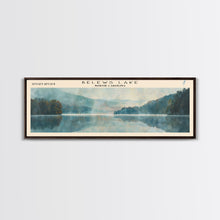 Load image into Gallery viewer, Belews Lake North Carolina Panoramic Framed Canvas Print, Lake House Decor, Scenic View, Travel Poster, Minimalist Art, Home Decor