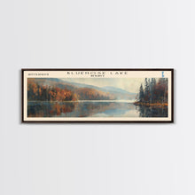 Carregar imagem no visualizador da galeria, Bluenose Lake Framed Canvas Print, Panoramic Lake House Decor, Scenic View, Travel Poster, Rustic Art, Lake Painting