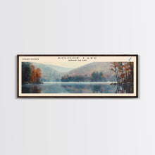 Load image into Gallery viewer, Boone Lake Rhode Island Framed Canvas Print, Panoramic Lake House Decor, Scenic View, Travel Poster, Rustic Art, Lake Painting