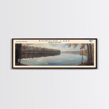 Load image into Gallery viewer, Bowdish Lake Rhode Island Framed Canvas Print, Lake House Art, Panoramic Travel Poster, Wall Art, Modern Lake Painting, Home Decor