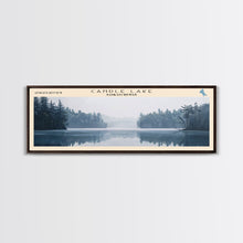 Carregar imagem no visualizador da galeria, Candle Lake Framed Canvas Print, Panoramic Lake House Decor, Wall Art, Travel Poster, Rustic Lake Painting, Home Decor