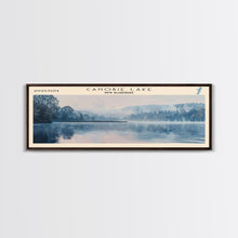 Carregar imagem no visualizador da galeria, Canobie Lake New Hampshire Framed Canvas Print, Panoramic Lake House Art, Wall Art, Travel Poster, Modern Lake Painting, Nature Art