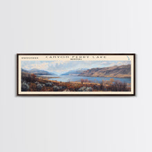 Carregar imagem no visualizador da galeria, Canyon Ferry Lake Framed Canvas Print, Panoramic Lake House Decor, Wall Art, Travel Poster, Modern Lake Painting, Home Decor