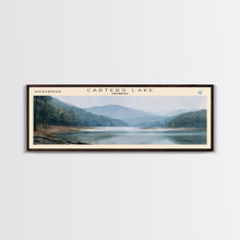 Cargar imagen en el visor de la galería, Carters Lake Georgia Framed Canvas Print, Panoramic Lake House Decor, Wall Art, Travel Poster, Rustic Lake Painting, Nature Art