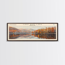 Cargar imagen en el visor de la galería, Cave Run Lake Kentucky Framed Canvas Print, Lake House Decor, Panoramic Wide Art, Travel Poster, Rustic Lake Painting, Nature Art
