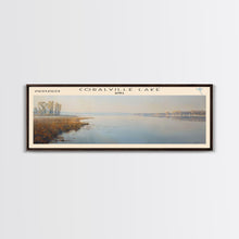Cargar imagen en el visor de la galería, Conway Lake New Hampshire Framed Canvas Print, Lake House Decor, Panoramic Wide Art, Travel Poster, Rustic Lake Painting, Home Decor